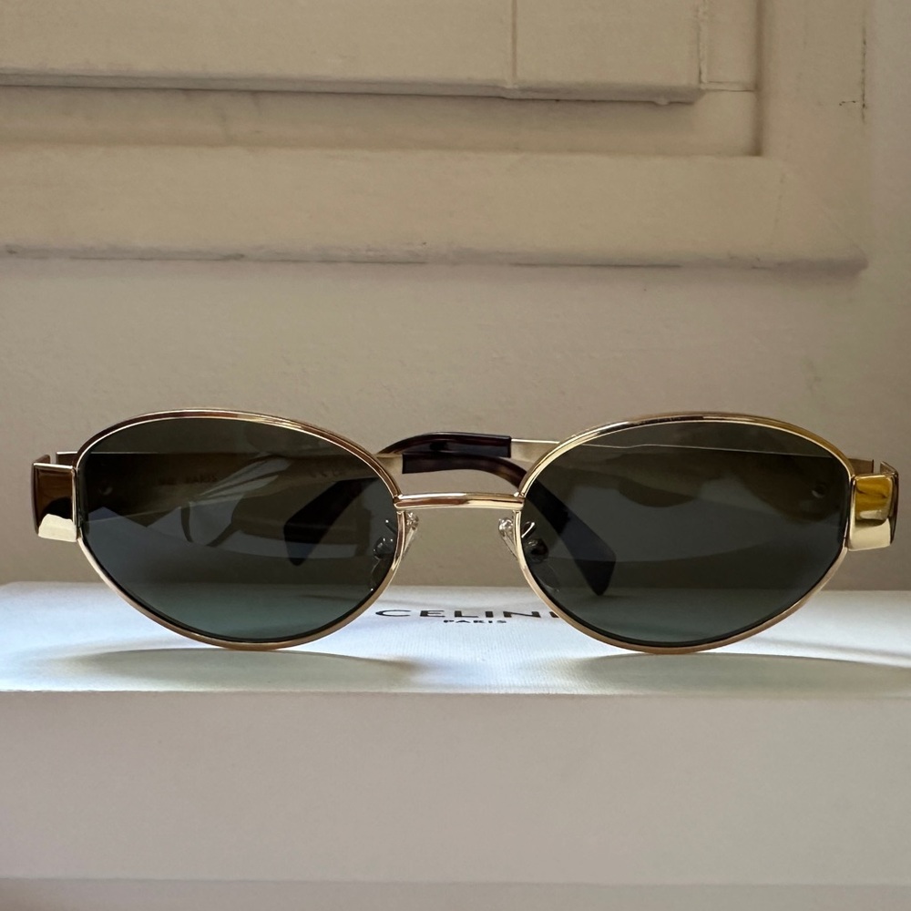 Celine Gold Tone Triomphe Sunglasses